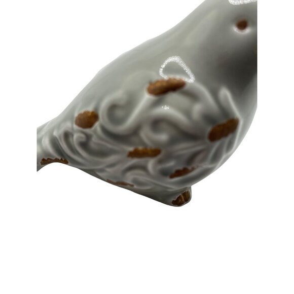 Vintage Ceramic Bird Figurine Distressed Look Decor Piece Chirp - Picture 8 of 11